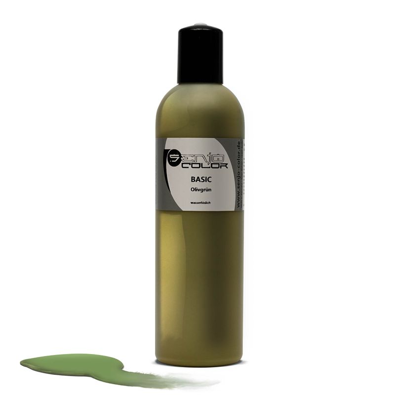 Airbrush Bodypainting Farbe 250ml Flasche Olivgrün Senjo Color Basic 