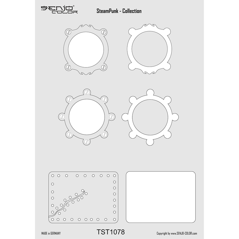 Bodyart stencil A4 - Steampunk frame chain