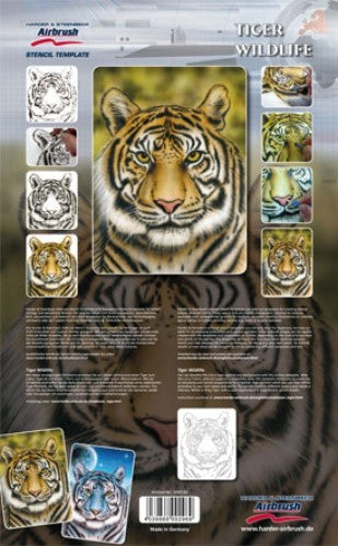 Tiger Wildlife Airbrush Schablone