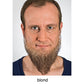 Full beard in hand knotted human hair quality, mottled, long, blond