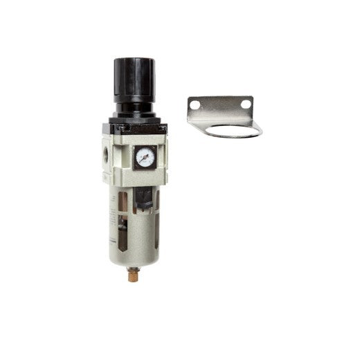 Wasserabscheider / Filterregler für Druckluft mit Regler und Manometer